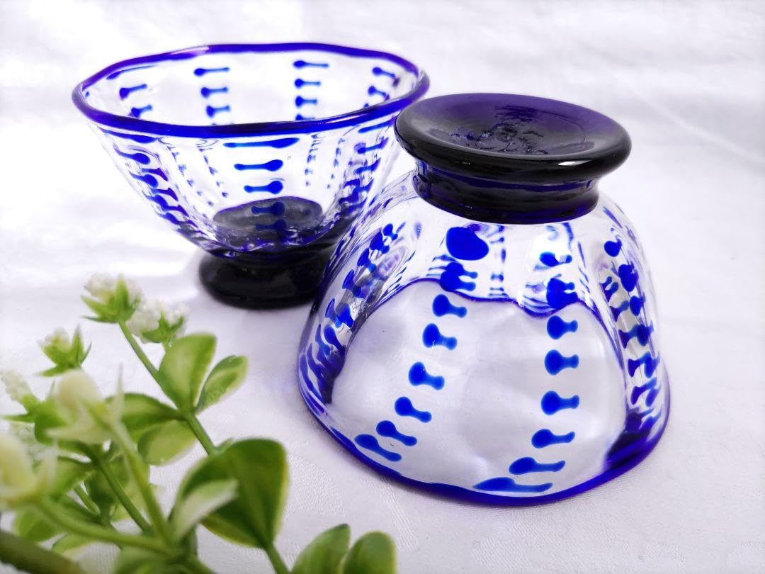 Amazon.co.jp: 肥前びーどろ縄文小鉢 副島硝子 宙吹きガラス